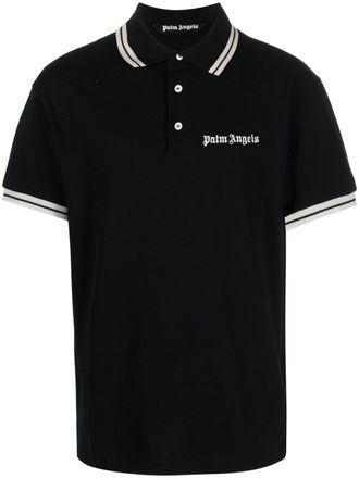 Palm Angels Poloshirt met geborduurd logo - Zwart