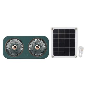 OEM Ventilador Solar Port&aacute;til De 20 W Con Doble Extracci&oacute;n Para Casetas De Perros, Ba&ntilde;os Exteriores Y Refrigeraci&oacute;n