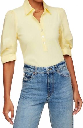 Fifteen Twenty Camden Contrast Henley Top In Banana