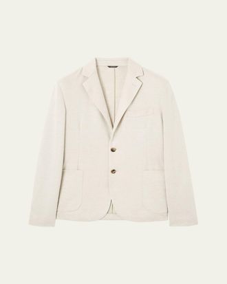 Loro Piana Mens Linen and Wool Pique Single-Breasted Sport Coat
