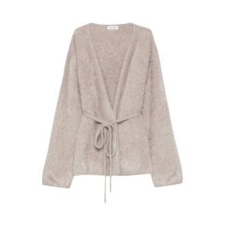Soft Goat Cardigans, female, Beige, Size: M Brushed Cashmere Cardigan