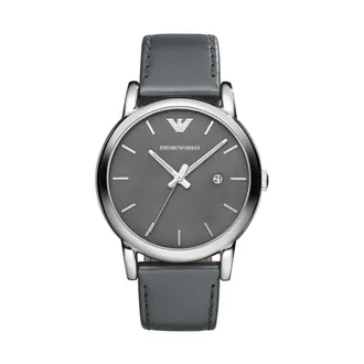 Emporio Armani Heren, Accessoires, Grijs, Maat: ONE Size Leer