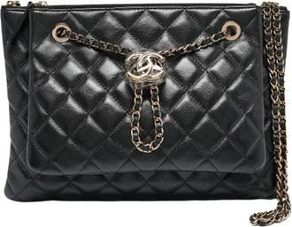 Chanel Pre-owned Gewatteerde Crossbodytas - Dames - Vintage Schoudertas - Zwart - ONE Size - Leer - Vintage