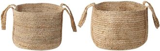 Beliani Beliani - Set di 2 cesti portabiancheria in juta naturale fatto a mano intrecciata Kornak
