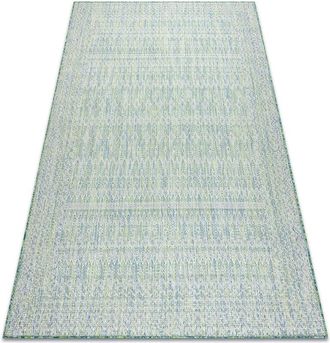 RugsX Rugsx - Carpet sisal sion aztec 22184 Diamonds Flat woven green / blue / ecru green 160x220 cm