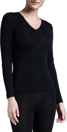 Hanro Wool & Silk Blend V-Neck Top
