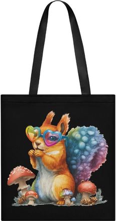 Generic Squirrel Mushrooms Tote Bag for Women Men Shoulder Bags Purses Pouch Handbags