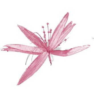 Christmas Sparkle Super Flower Decoration Glitter 45cm - Pink | TJ Hughes