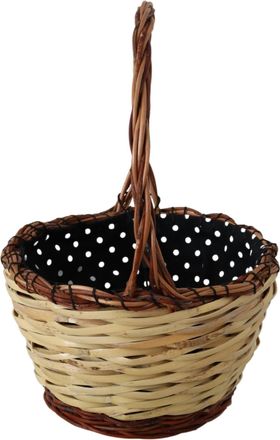 Dolce & Gabbana Womens Woven Wicker With Python Leather Trim Tote Beige Wood
