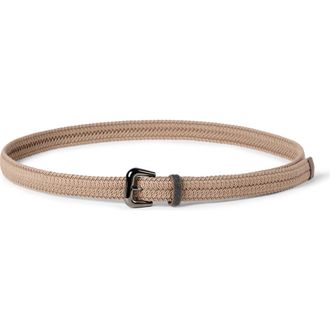 Brunello Cucinelli Braided belt with monili in Beige at Nordstrom, Size X-Small