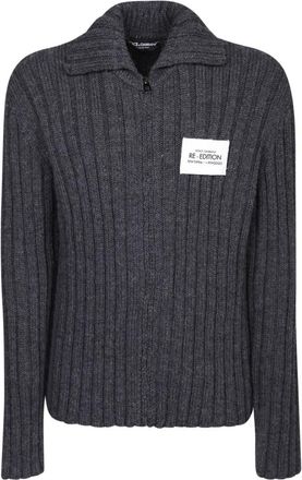 Dolce & Gabbana Re-Edition Cardigan - Heren - Vesten - Grijs - L - Wol - Truien & Vesten