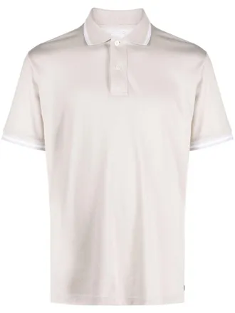 Eleventy short-sleeved cotton polo shirt - Neutrals