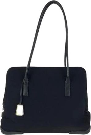Prada Pre-owned Handbags, female, Black, Size: ONE SIZE Pre-owned Leather 2way Tote Bag