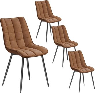Woltu Woltu 4x Sillas De Comedor Asiento Con Respaldo Marr&oacute;n Claro