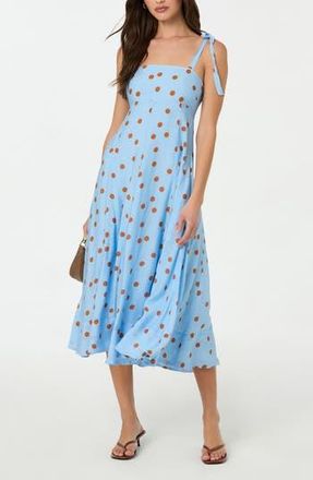ASTR the Label Lilliana Polka Dot Sundress in Blue Rust Polkadot at Nordstrom Rack, Size X-Large