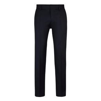 HUGO BOSS Broeken, Heren, Blauw, S, Wol, Elegante Serge Weave Pantalon