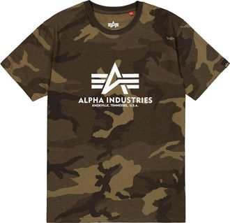 Alpha Industries T-Shirt ALPHA INDUSTRIES Basic T-Shirt BL Camo, Herren, Gr. M, gr&uuml;n (olive camo), Obermaterial: 100% Baumwolle, Shirts T-Shirt