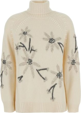 P.A.R.O.S.H. P.a.r.o.s.h., Truien & Vesten, Dames, Wit, M, Kasjmier, Pullover met hoge hals
