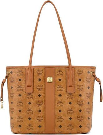 MCM Small Reversible Liz Shopper in Visetos in Cognac at Nordstrom