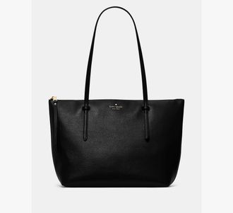 Kate Spade New York Womens All Day Tote Bag in Black | Pebble Grain Leather