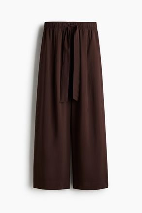 H&M Weite Hose mit Bindeg&uuml;rtel - Brown