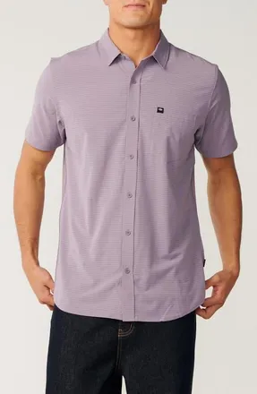 Rip Curl Vaporcool Aerotech Short Sleeve Performance Button-Up Shirt in Smokey Grape at Nordstrom, Size Xx-Large