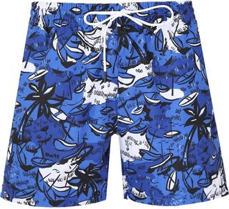 HUGO BOSS Willow fietsshorts met print - Blauw