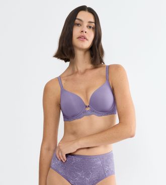 Triumph B&uuml;gel-BH TRIUMPH Amourette Charm T WHP01, Damen, Gr. 75, Cup A, lila, Microtouch, Obermaterial: 48% Polyamid, 38% Polyester, 13% Elasthan, 1% Modal, B