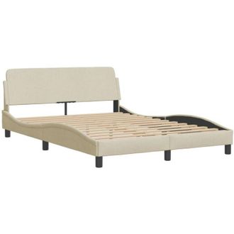 vidaXL Cama Sin Colch&oacute;n Tela Color Crema 140x190 Cm Vidaxl