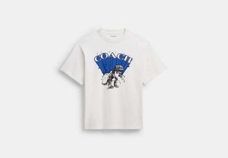 Coach Mens T-Rex Relaxed T-Shirt in White, Size X-Large | Organic Cotton