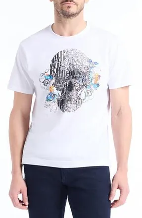 Robert Graham Floral Skull Graphic T-Shirt in White at Nordstrom Rack, Size Small