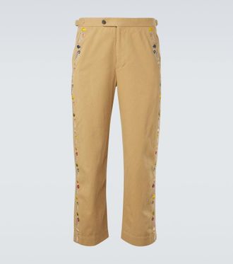 Bode Feather Runner cotton straight pants