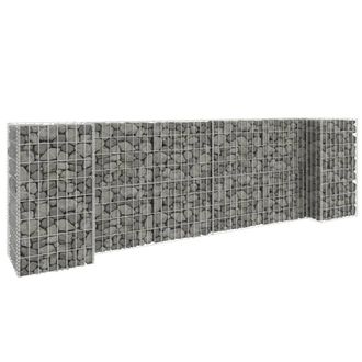 Berkfield Home H-Shaped Gabion Planter Steel Wire 260x40x80 cm in Silver | Size: 260 x 40 x 80 cm