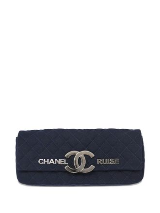 Chanel 2008 Cruise clutch bag - women - Cotton - One Size - Blue