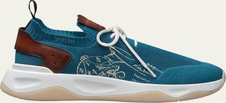 Berluti Mens Shadow Knit Scritto Runner Sneakers