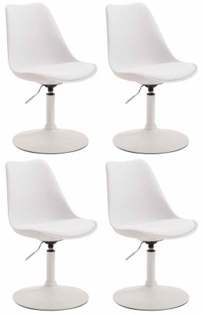 Clp Clp - Set De 4 Sillas De Comedor Maverick Con Pie De Trompeta Blanco Blanco