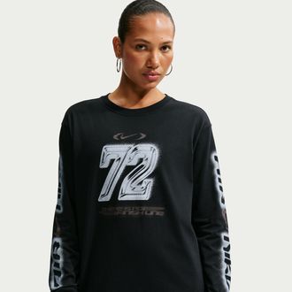 Nike Womens Nike Sportswear Classic Oversized Long-Sleeve T-Shirt in Black | IM6402-010