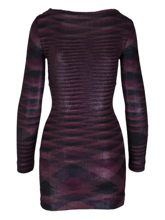 Missoni horizontal-stripe mini dress - Purple