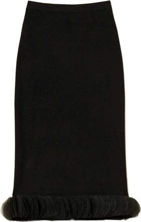 Twin-Set Gonna midi con ruches - Nero