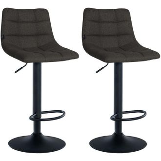 Clp Clp - Set De 2 Taburetes De Bar Jerry En Tela Gris Oscuro Negro