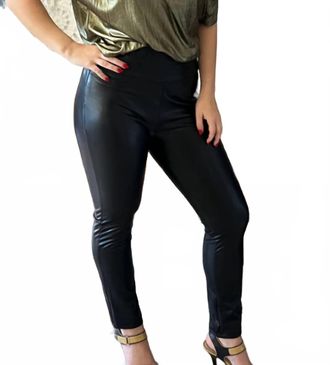 Elan Faux Leather Straight Pants In Black