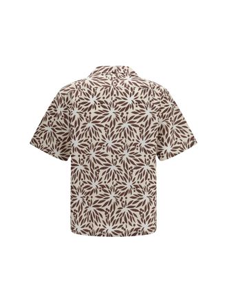 Prada Floral-Printed Cotton Shirt - Brown