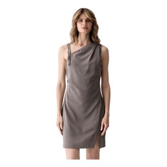 Guess Kleedjes, Dames, Beige, L, Polyester, Livia Trapeze Jurk