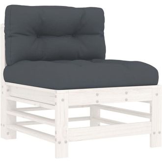 vidaXL Vidaxl - Sof&aacute; Central Con Cojines Madera Maciza De Pino Blanco