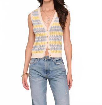 Heartloom Eleni Sleeveless Vest In Ecru/multi