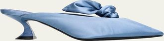 Lanvin 50mm Satin Bow Mule Pumps