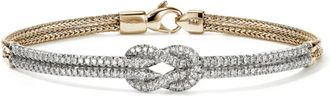John Hardy Bracciale Love Knot in oro giallo 14kt con diamanti