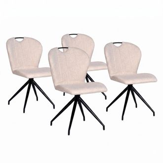 Weber Industries Juego de 4 sillas giratorias de comedor en color beige