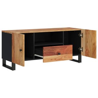 Berkfield Home TV Cabinet 105x33.5x46 cm Solid Wood Acacia&Engineered Wood in Brown