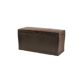 Keter Baule Da Esterno Con Rotelle comfy In Resina Marrone 270 Lt 116,7xx44,7x57 Cm
